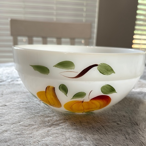 Anchor Hocking Fire King Gay Fad Fruit Pattern Large Mixing Nesting‎ Bowl 8.75” - Picture 1 of 16